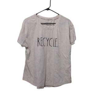 Rae Dunn Hi-Low "RECYCLE" Print T-Shirt SIze XL